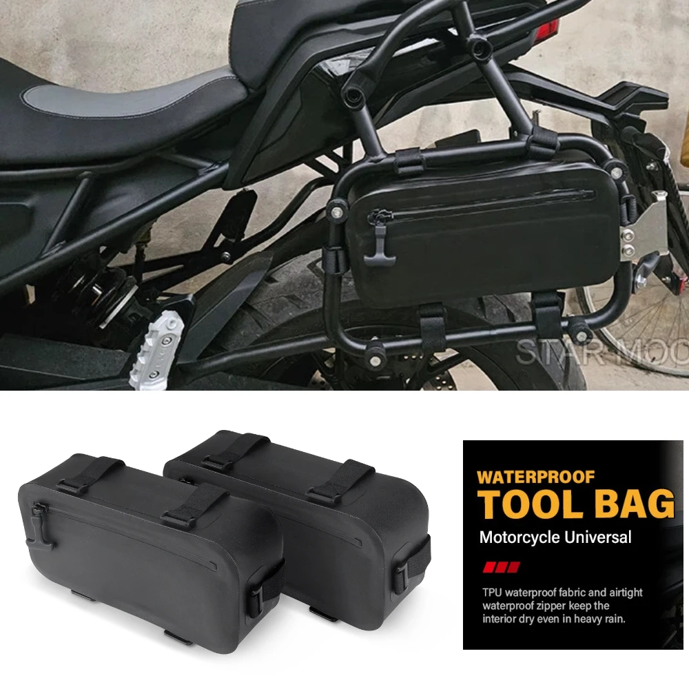 2.5L Motorcycle Bumper Side Bags Fully Waterproof Hanging Bag Tail Bag Motorbike Universal Repair Tool Placement Bag Accessories