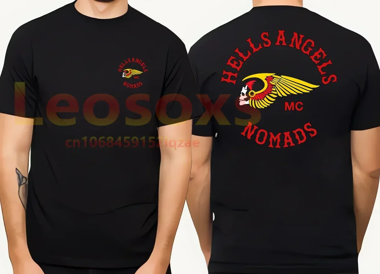 

TEWHells Angels Motorcycle Club NOMADS T-Shirt Class A cotton breathable men's double-sided printing technology Top tee