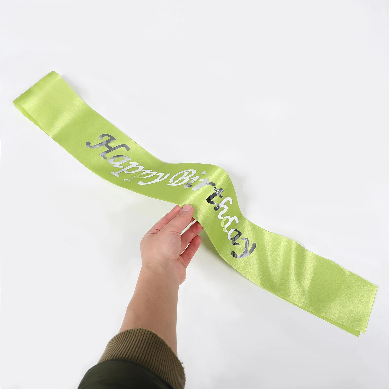 

1pcs Birthday Party Straps for Women Green Polyester Sash Luxury Design Comfortable Happy Birthday Accessories