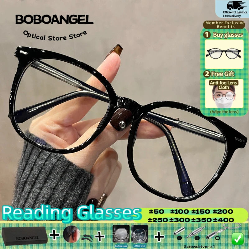 

BOBOANGEL New Simple Anit Blue Light Progressive Optical Eyeware Women Men Square Myopia Prescription Computer Reading Glasses