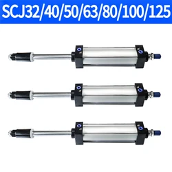 Adjustable Standard Pneumatic Cylinder SCJ32/40/50/63/80/125mm Bore Air Cylinder Piston Big Thrus 25/50/75/100/200/300mm Stroke