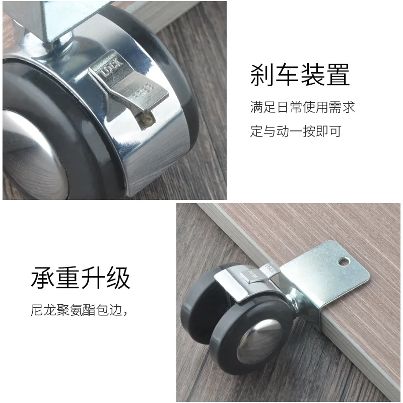 Bebê Crib Caster substituição Roda, Rodízios Móveis, mudo com freio, Rolos de mesa, liga, 2 ", 4pcs