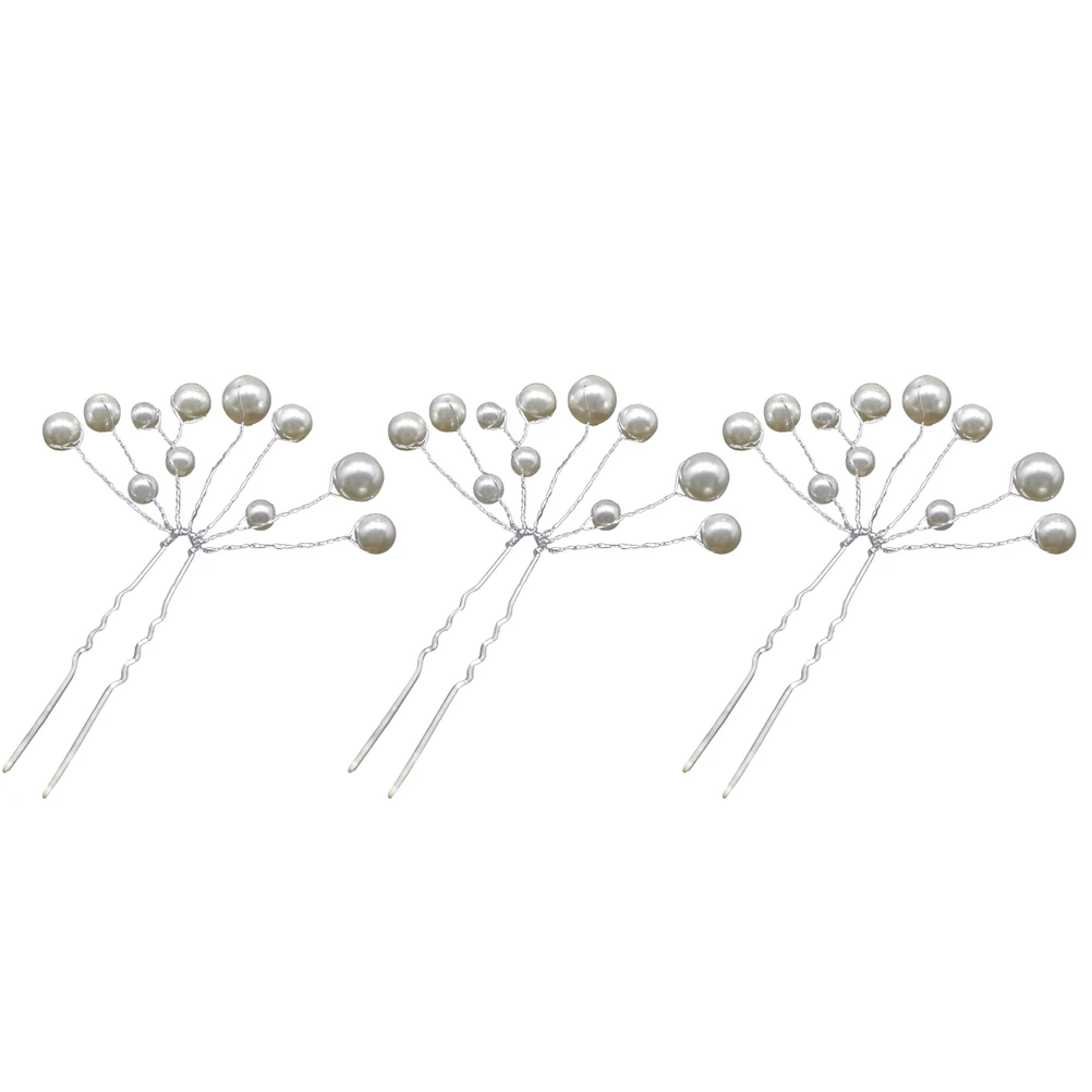 

10 Pcs Pearl Hairpin Bridal Wedding Accessories Crystal Flower Hairpin Long Clip For Bridesmaid Party Prom Ceremony Daily Use