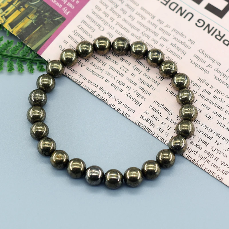 Original Natural Pyrite Energy Beads Bracelets Men Women Natural Hematite Bracelets Slimming Health Care Exquisite Jewelry Gift