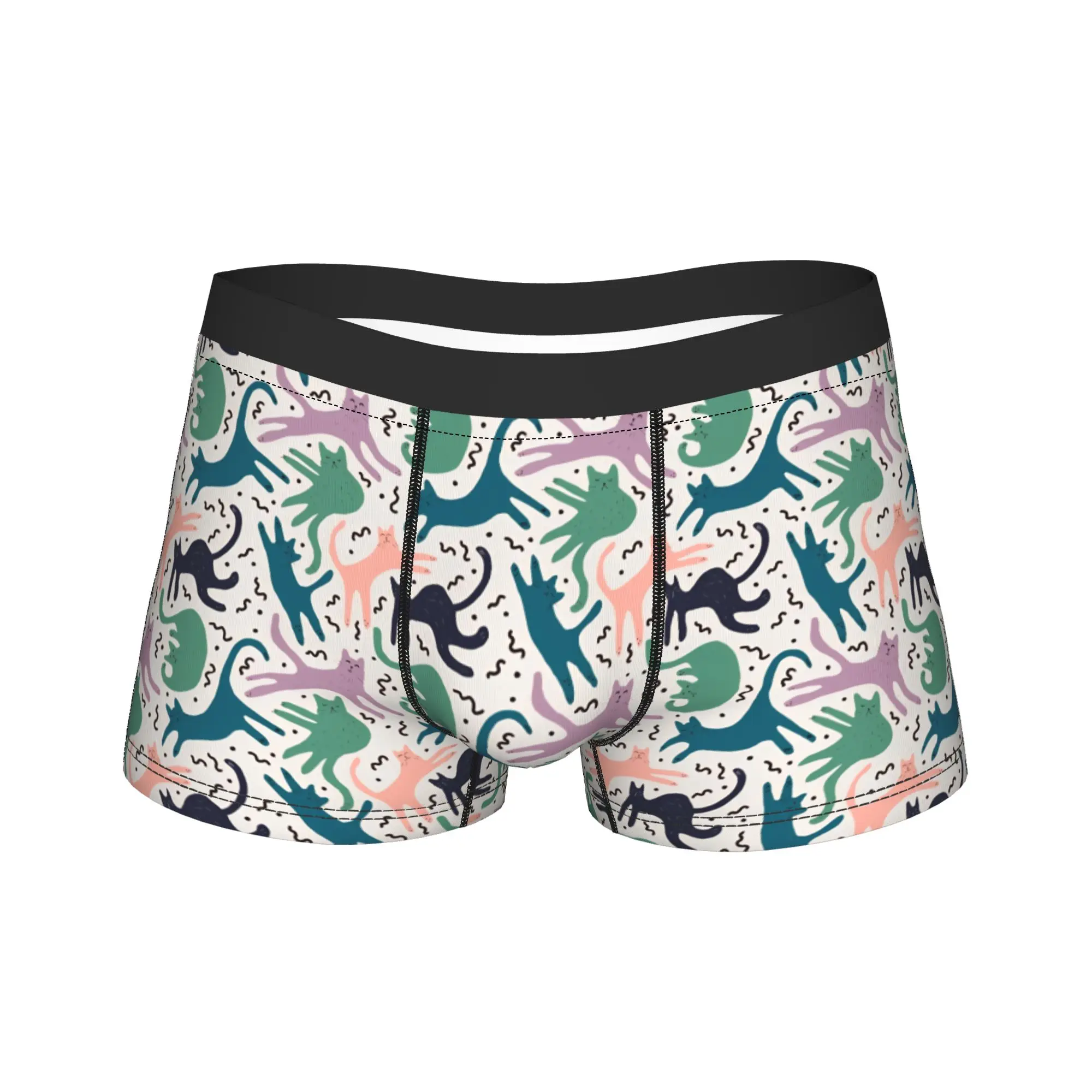 

Men's Funny Cat Collage Underwear Funny Boxer Briefs Shorts Panties Male Soft Underpants Plus Size