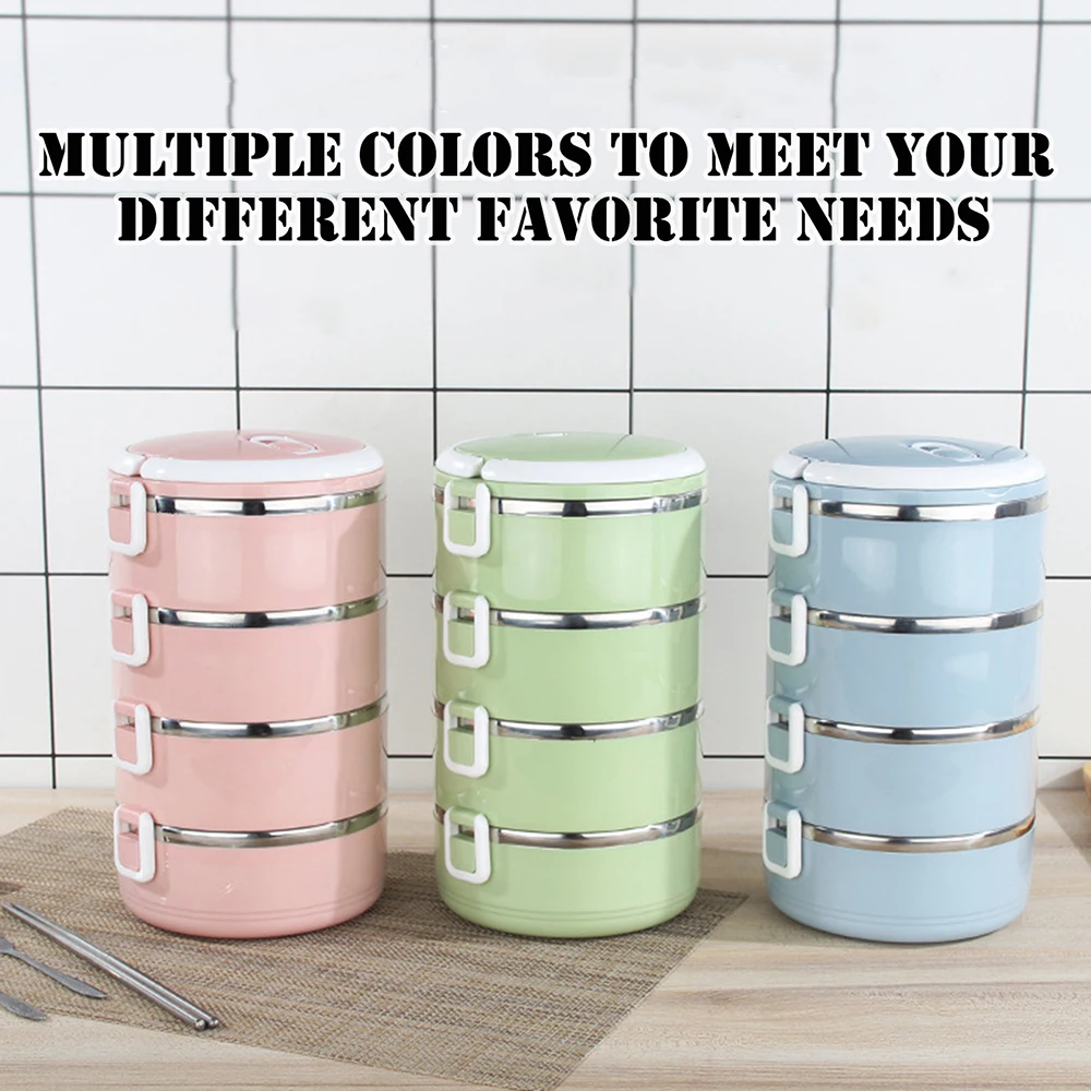 Simple Multi-Purpose Bento Box with Lids Leakproof Sealing Round with Handle Lunch Box with Lids,for work,for School,for Kids