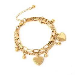1PC Women's Fashion Trend Multi layer Steel Ball Bean Love Bracelet Travel, Date, Banquet, Party, Festival Gift