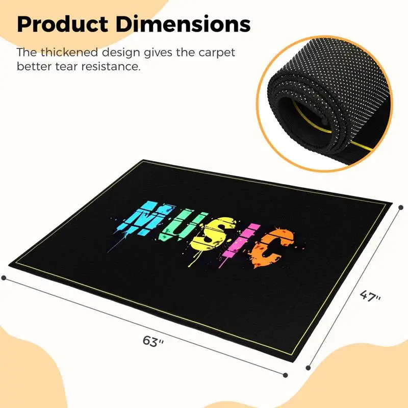 Drum Rug Drum Mat Electrical Drum Carpet Soundproof Rug Pads Drum Accessories For Electric Drums Jazz Drum Set Gift For Drummers