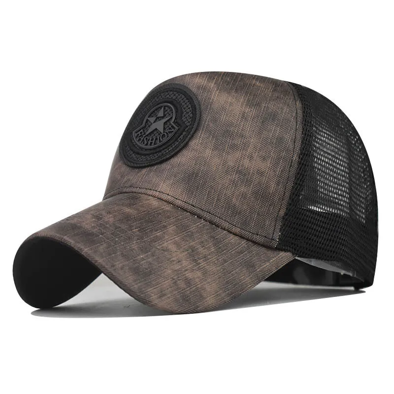 

New Outdoor Trend Houndstooth Baseball Five-Pointed Star Unisex Trucker Hat Plaid Fashion Hat