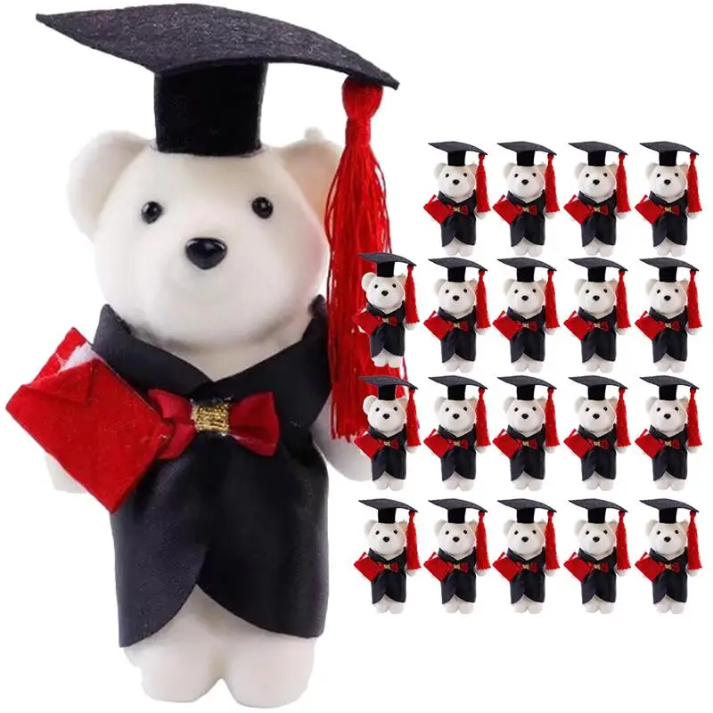 

20pcs Graduation Party Decoration Table Centerpieces Stuffed Bears Animals Graduations Gift Graduation Small Bears Ornament