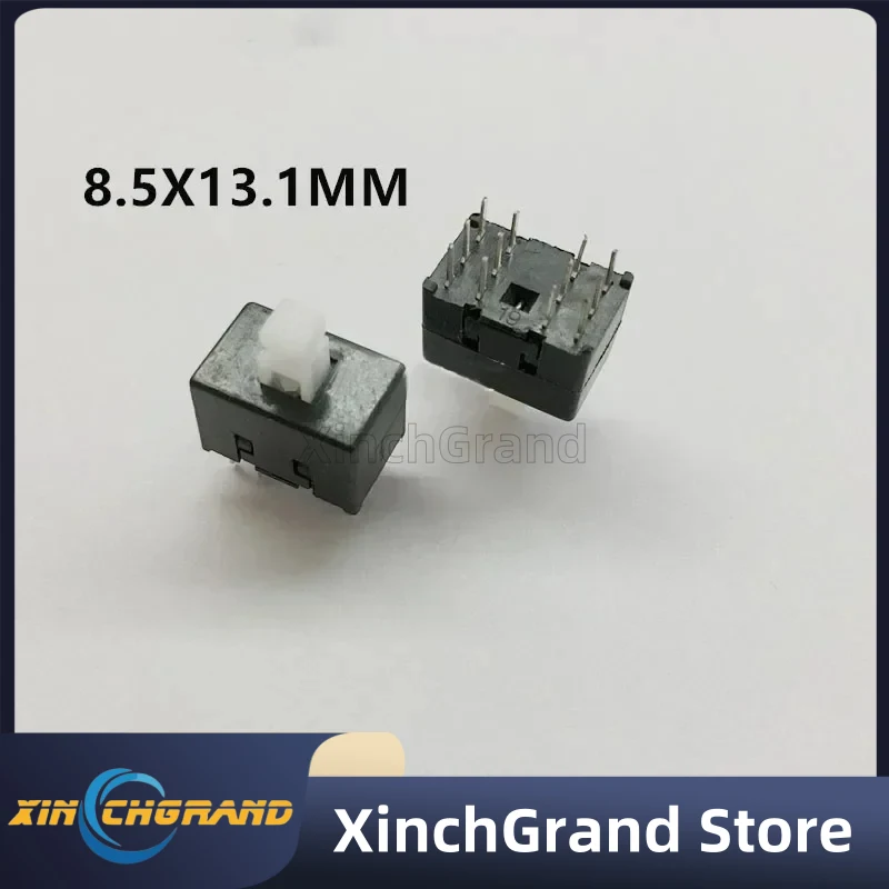 20PCS DC30V / 0.1A Multifunction Mini Switch Double Row 12-pin Self-locking 8.5x8.5x13mm Square Head Black Double Control Button