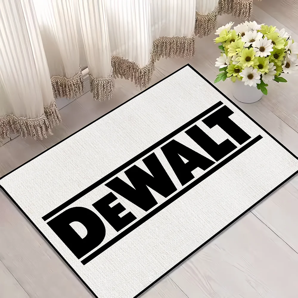 Marke D-DeWalt Cool Logo Kleiner Teppich für Haus, Schlafzimmer, Küche, Bad, Super Saugfähiger Teppich, Rutschfester Fußteppich – Detail 7