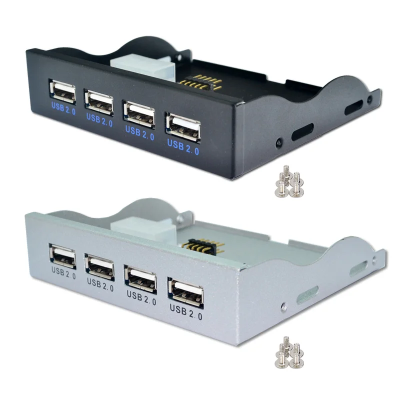 

USB Передняя панель 4 порта USB2.0 Hub адаптер PC Передняя панель расширения кронштейн с 10-контактным кабелем для рабочего стола 3,5 дюймов FDD флоппи Бей