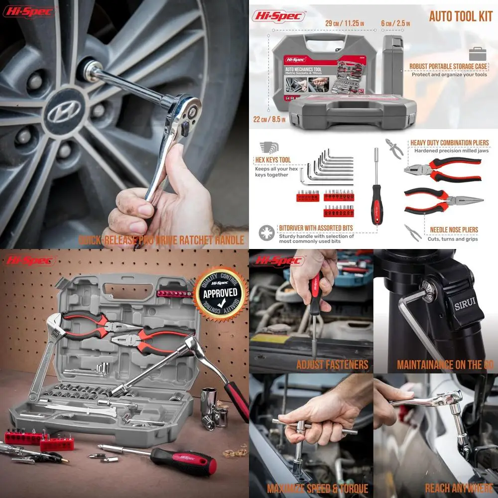 

67Pc Metric Auto Mechanic Tool Set, Motorcycle & Car Tool Kit, Auto Repair with Pliers, Screwdriver Set, Socket Kit & Tool Box S
