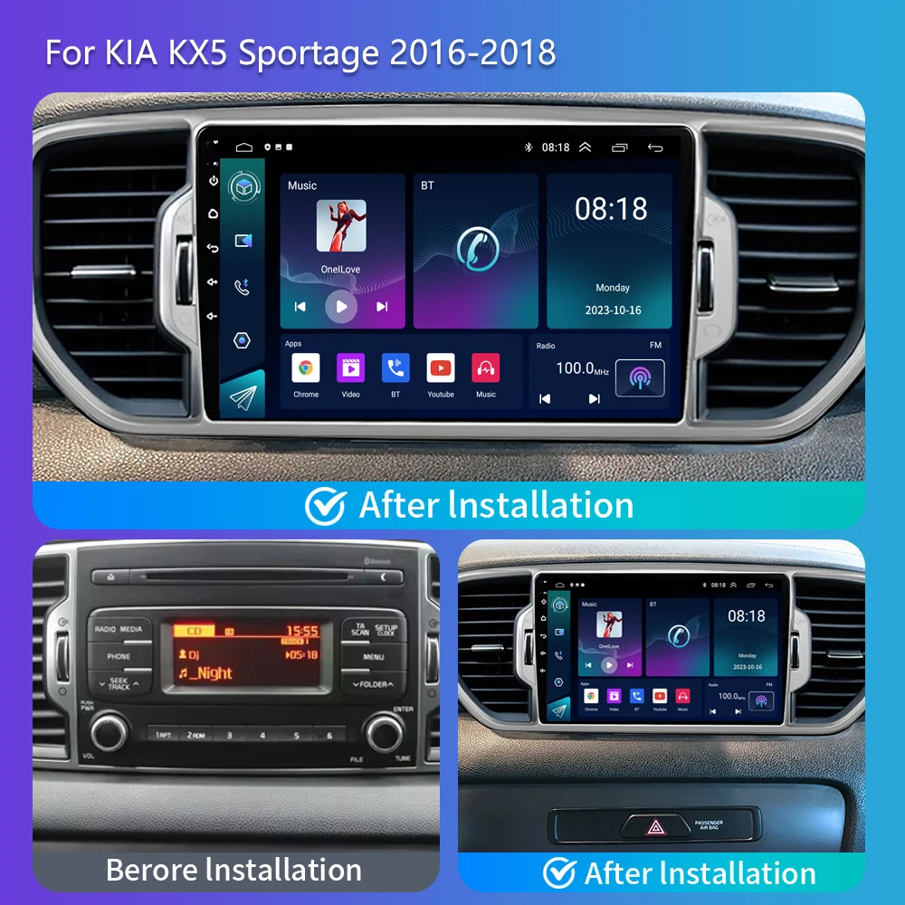 Android 13 Carplay Car Radio For KIA Sportage 4 KX5 2016-2018 2din DSP Navigation GPS Stereo Multimedia Video Player Head Unit