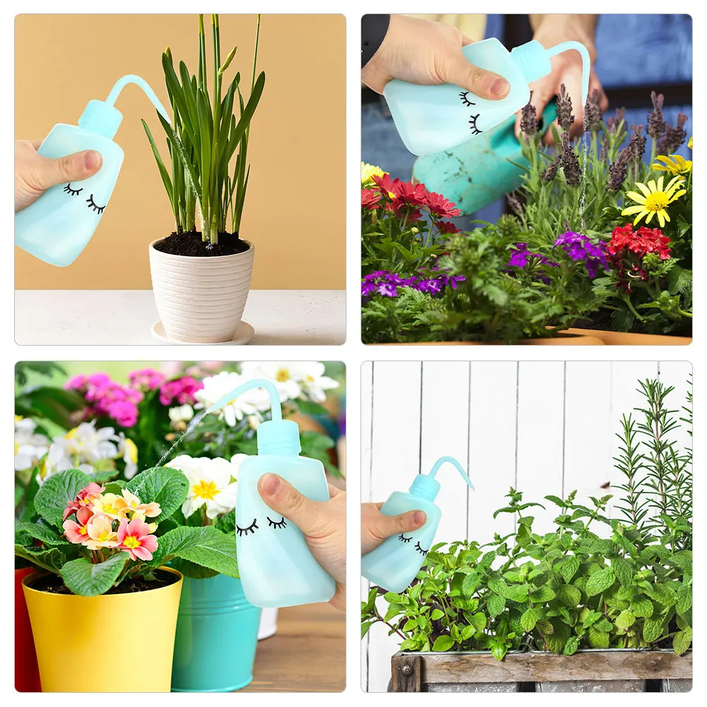 

4 Pcs Elbow Bottle Small Squeeze Bottles for Liquids Indoor Plants with Curved to Cleaning Water Plastic