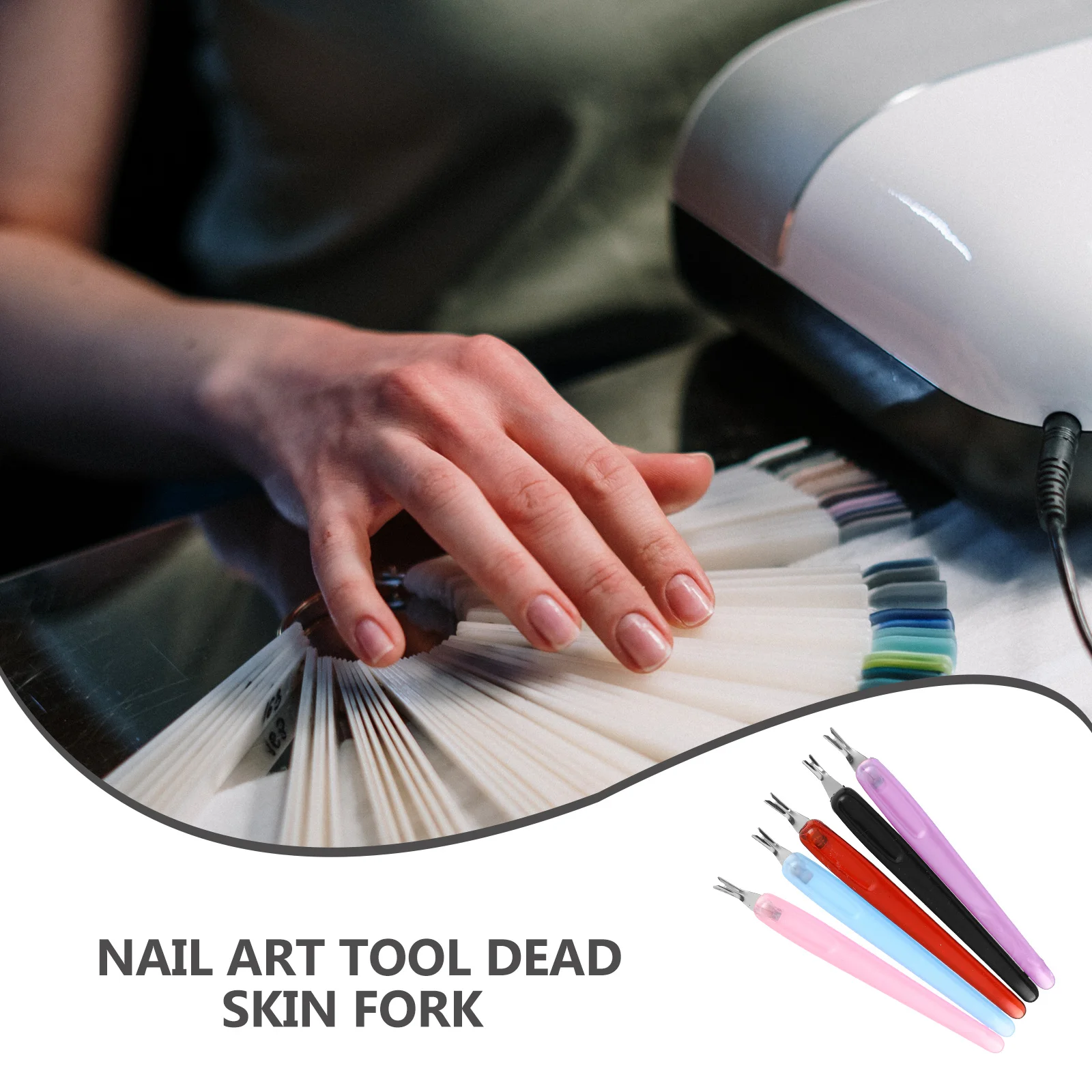 

50Pcs Cuticle Removers Pearl Like Grip Comfortable Handle Nail Art Tools Dead Skin Forks Dead Skin Pushers Cuticle Removers