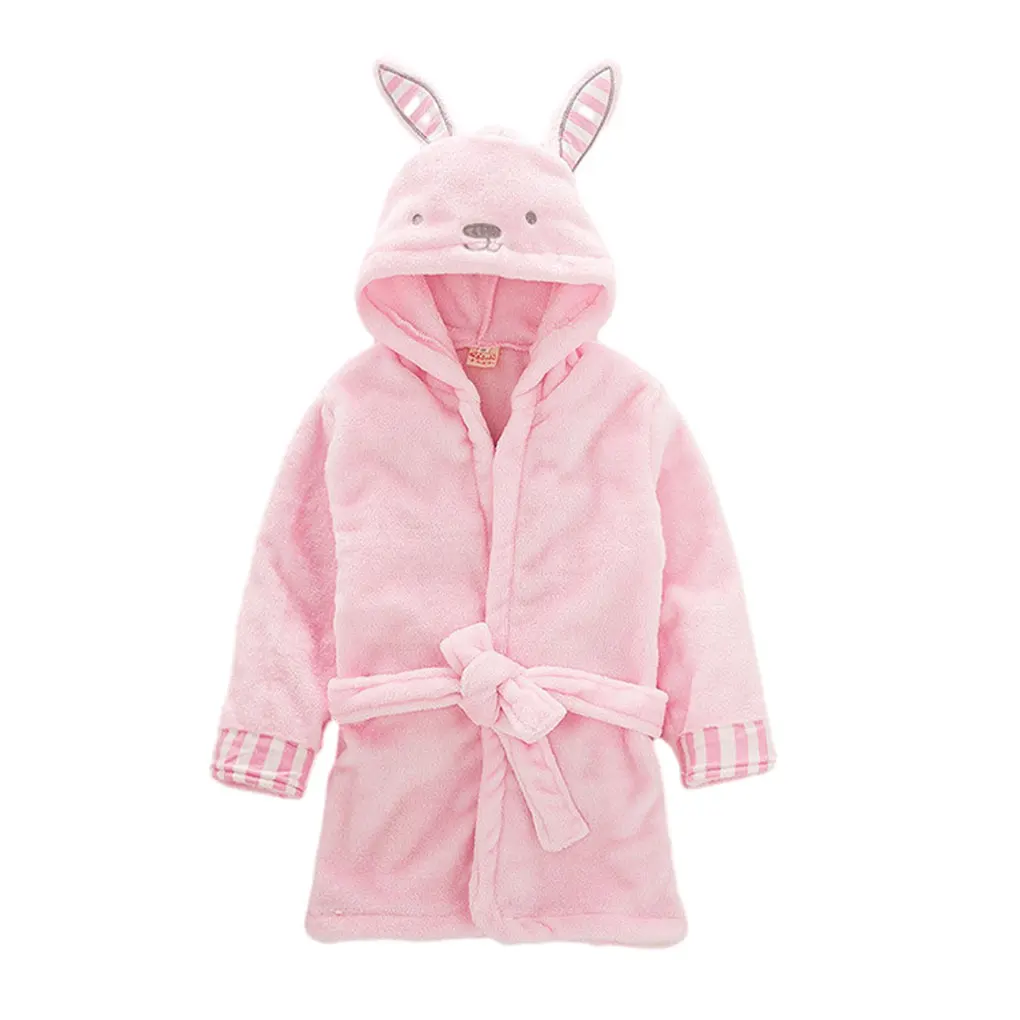 Pink Skin-Friendly Super Soft Fleece Bathrobe Safe And Gentle Care For Little One Wide Application