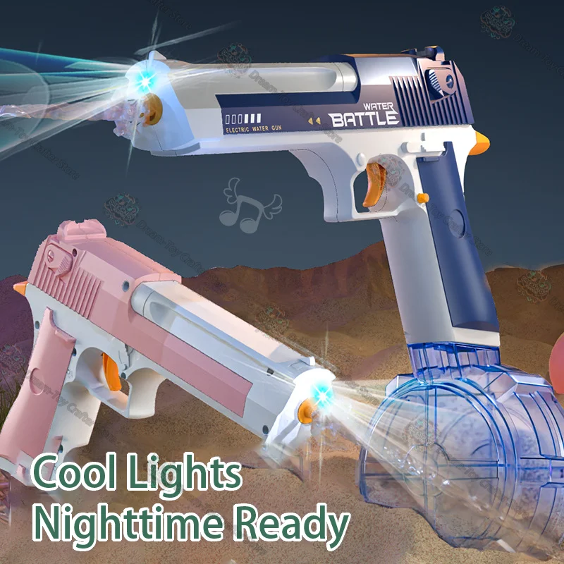Desert Eagle Water Gun Automatic Electric Soaker Toy Gun Large Capacity Outdoor Water Blaster for Kids Adults Realistic Play