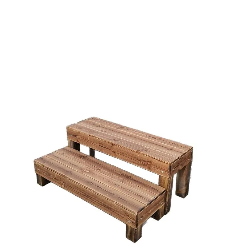 

Anti-corrosive wood pedal courtyard outdoor heightening table solid wood steps