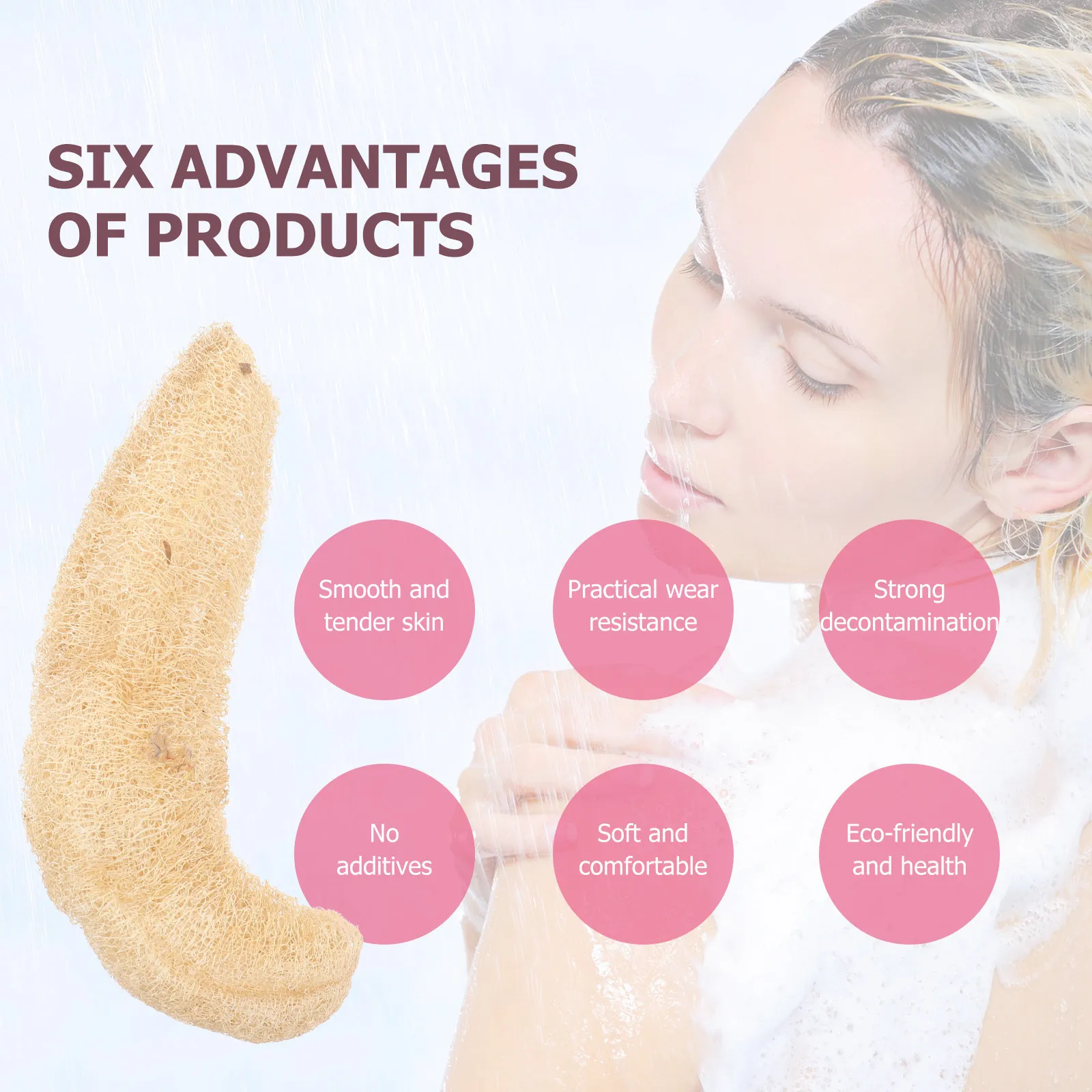

1Pcs Natural Loofah Shower Sponge Scrubber Soft Exfoliating Bath Body Sponge Remove Dead Skin Cell Stimulate Circulation