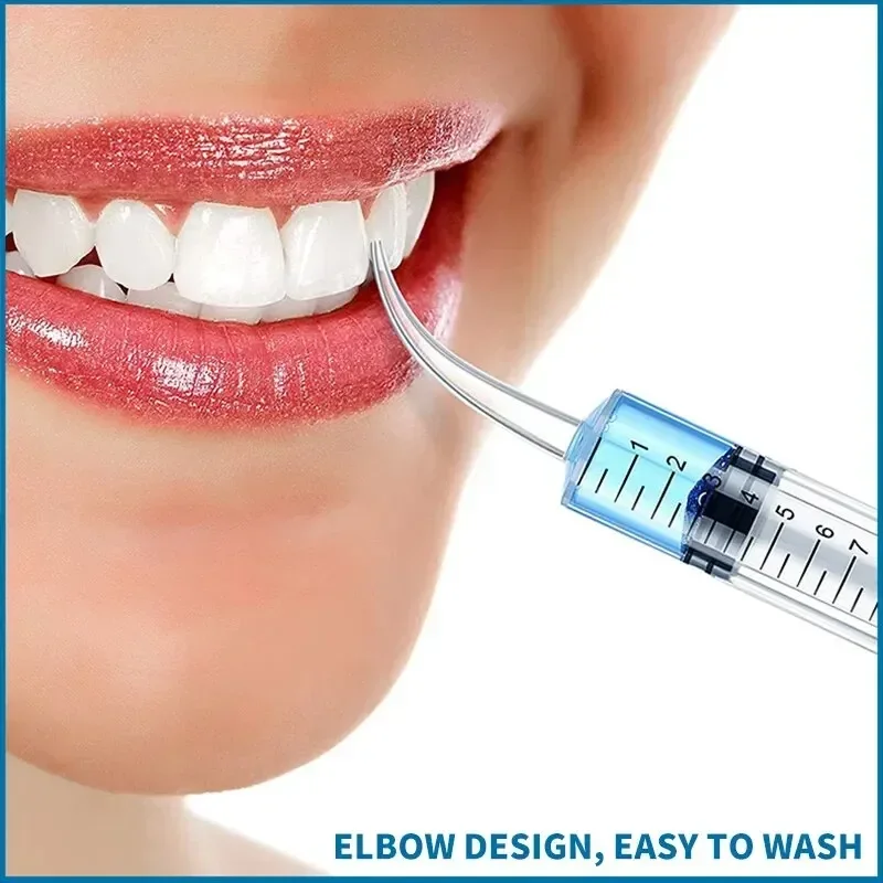 Syringe with Curved Tip and Straight Tip Disposable Irrigation Syringe Mouthwash Cleaner for Oral Care Animal Feeding 1/5/10Pcs