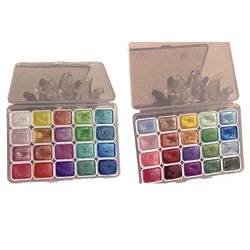 20 Colors Pearlescent Watercolor Set Metallic Watercolor Paint Set Sparkle Pearlescent Watercolor For Artists Students Hobbyists