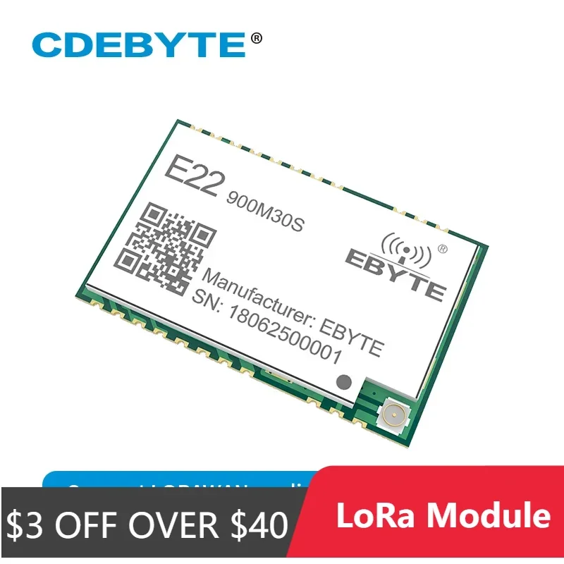 SX1262 LoRa Module 32M Hoge Precisie TCXO CDEBYTE E22-900M30S 915MHz 30dBm Transceiver IPEX Stempelgat Zender en Ontvanger