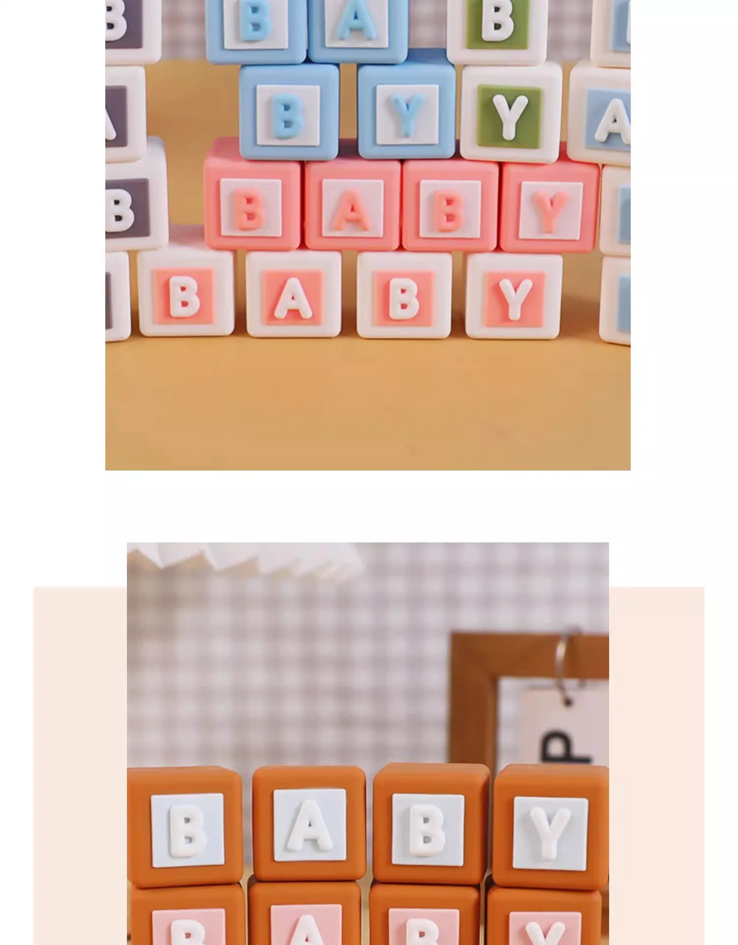 BABY-Würfel, Kuchendeckel, 3D-Buchstaben, Baby-Blöcke für Kinder, 1. Geburtstag, Bären-Thema, Kuchendekoration, Babyparty, Partyzubehör – Detail 3