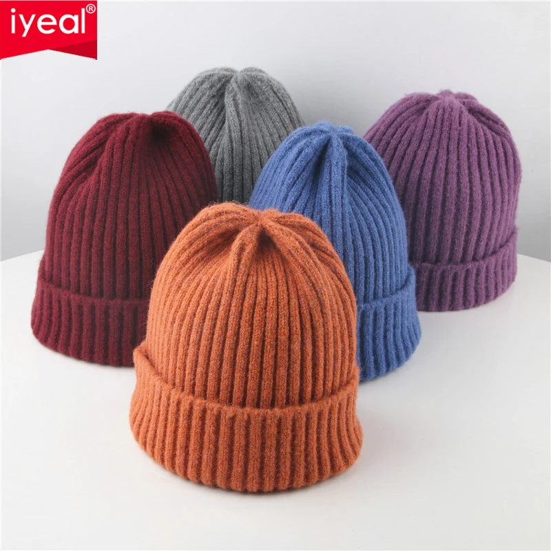 IYEAL Autumn Winter Fashion Children Caps Boys Warm Hats Girls Hats for Newborn Baby Woolen Wool Knitted Hats