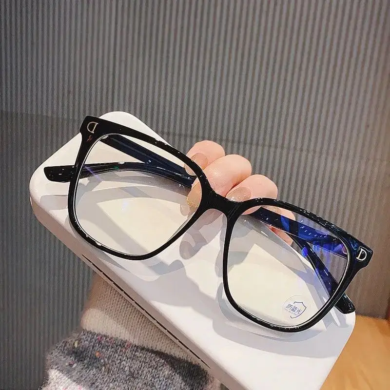 Men Women Large Square Myopia Eyeglasses Fashion Luxury Clear Lens Anti-blue Light Eyewear Classic Near-sighted Diopter Glasses