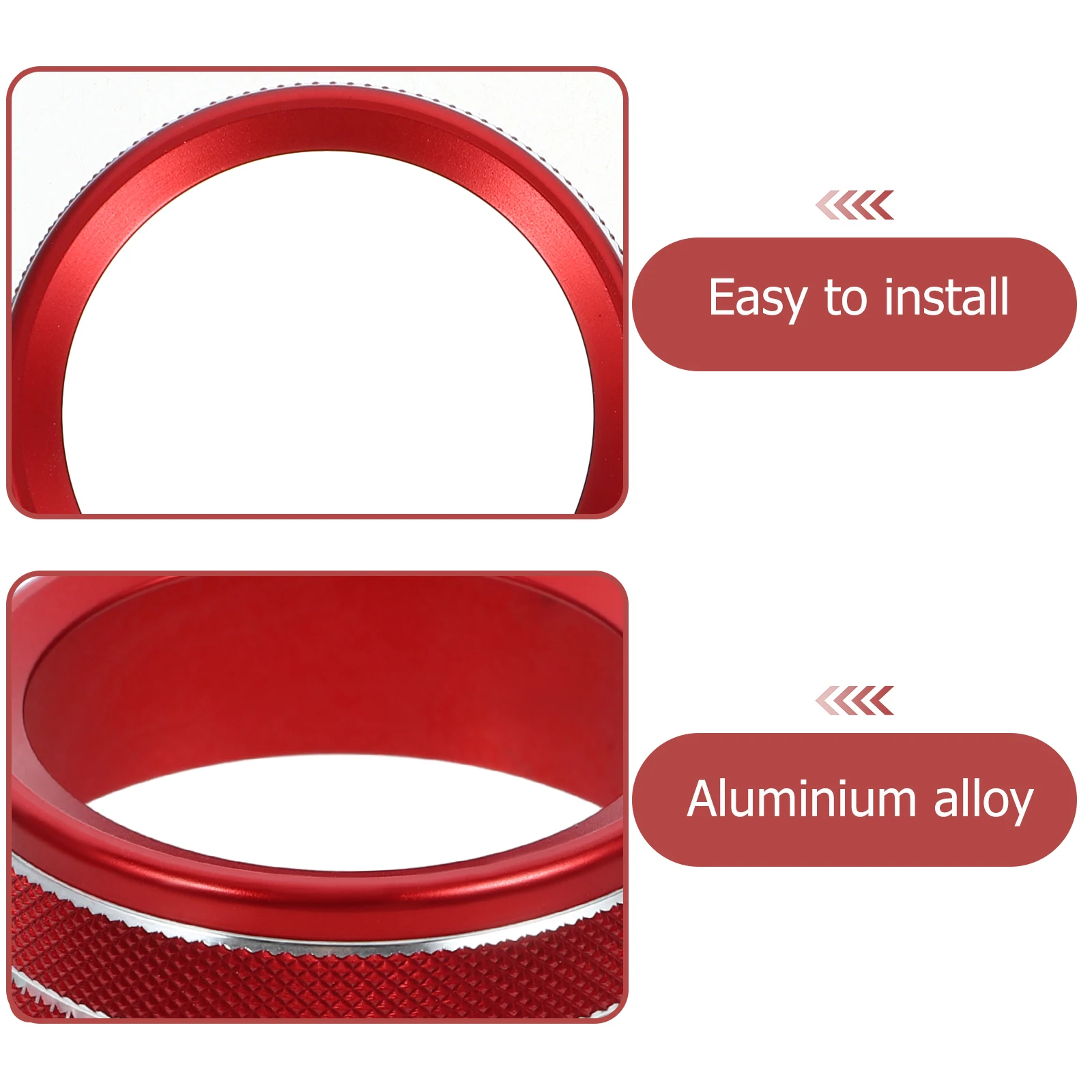 

4 Pcs Car Air Conditioner Switch Decoration Ring Console Aluminum Alloy Conditioning Trim