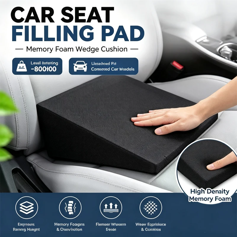 Rear Seat Flattener Car Cushion Memory Foam Leveling Height Boost Pad Fatigue Relief Booster For Car Seats Comfort