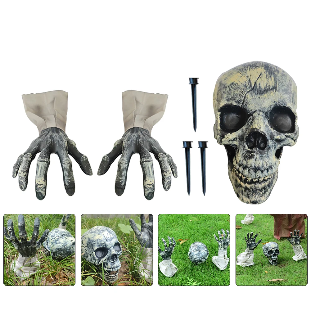 1 セット耐摩耗性防水ハロウィンスカルステークス庭の装飾屋外フェスティバル芝生アクセサリー