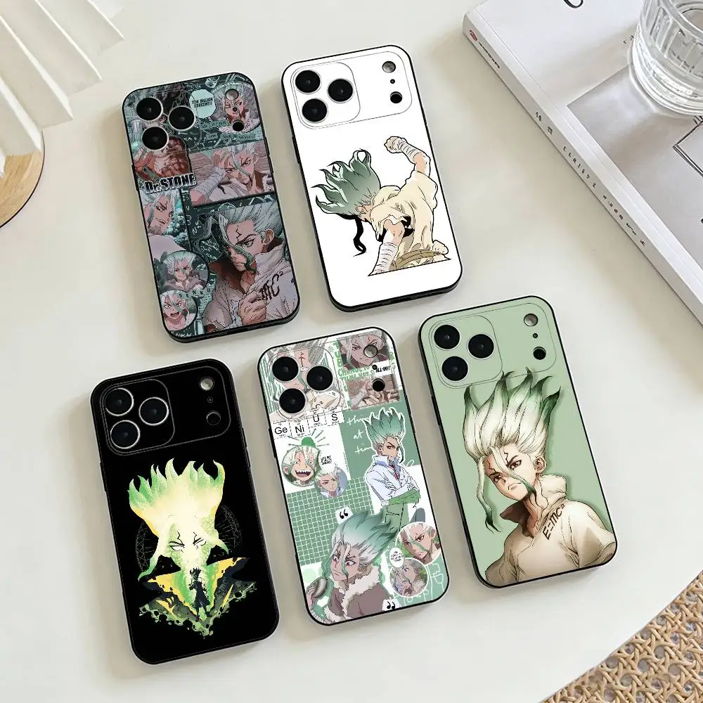 

Dr.STONE Phone Case For iPhone 17, 16,15,14,13,12,11 X XR Plus,Others Soft Black Cover