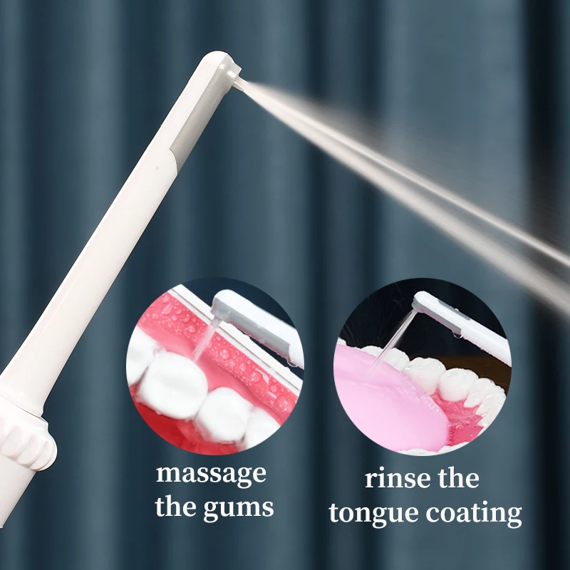 جهاز تنظيف الأسنان المحمول الذي يعمل بالبطارية، منظف الفم، خالي من الضوضاء، ولا يحتاج إلى الماء، شق عميق، إزالة حطام الطعام، شطف الأسنان