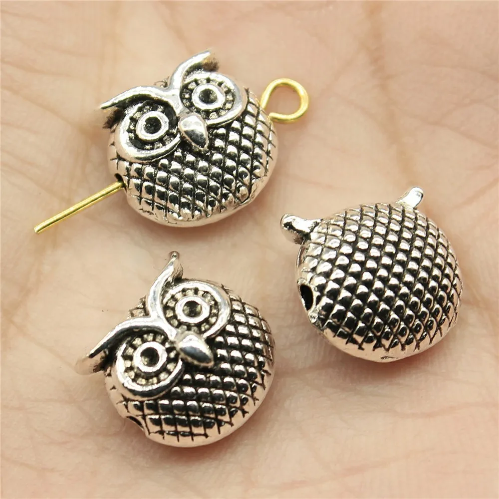 10pcs Metal Zinc Alloy Owl Beads For Jewelry Making Accessories For Jewelry Making Components