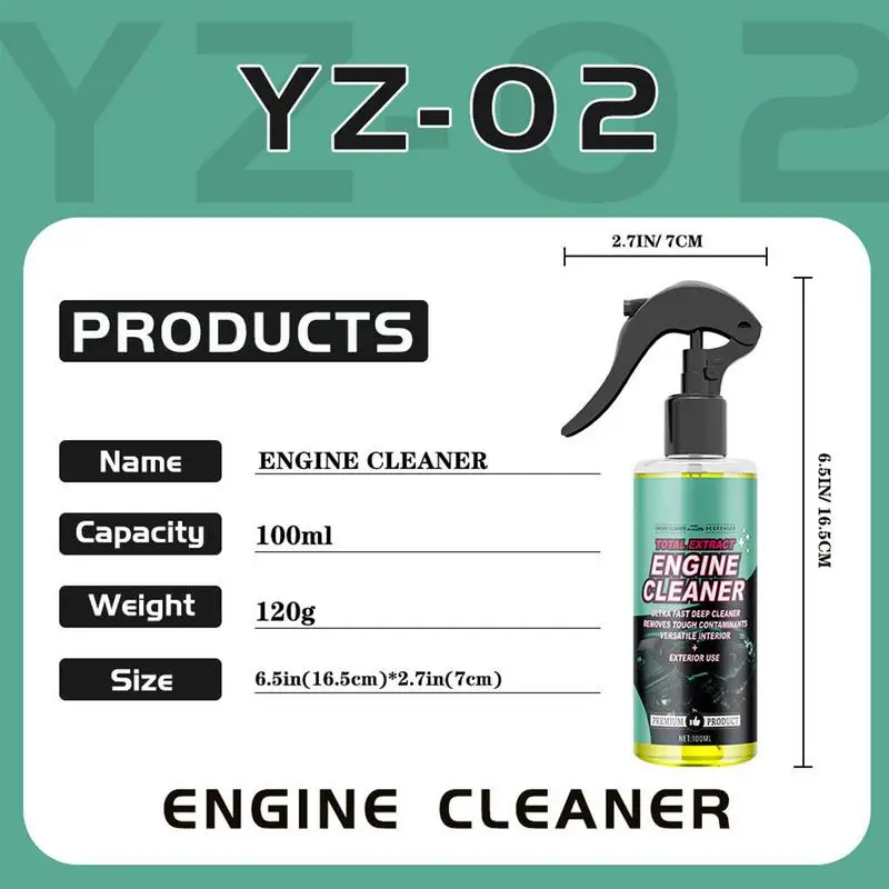 Engine Oil System Cleaner Multifunction Engine Cleaning Agent 100ml Professional Degreaser Spray Shine Protector & Detailer Car