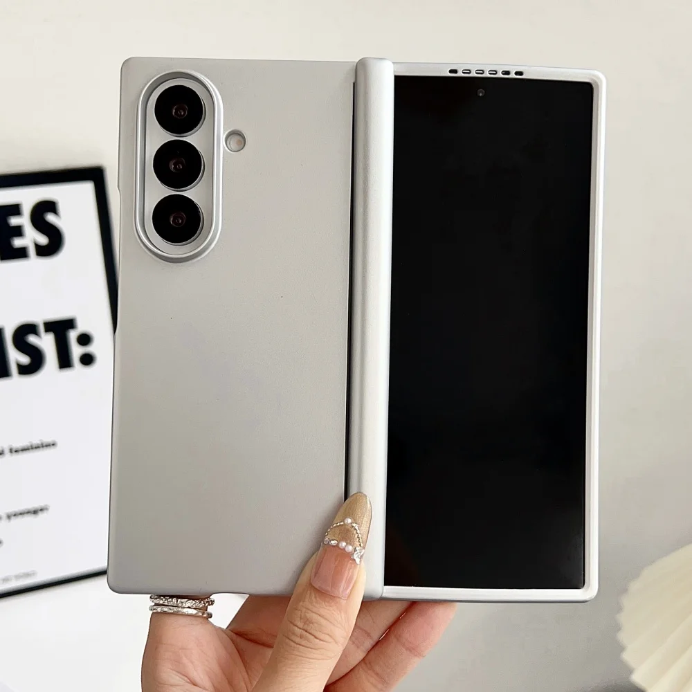 Luxuriöse Handyhülle mit mattierter metallischer Textur und Scharnier für Samsung Galaxy Z Fold 8 7 6 5 4 5G, für Magsafe, magnetische Hart-PC-Schutzhülle – Detail 11