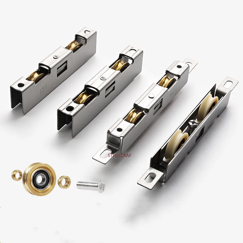 

2Pcs Door and Window Pulley Stainless Steel Cabinet Wheels Furniture Hardware Sliding Door Rollers Bathroom Shower Door Wheels