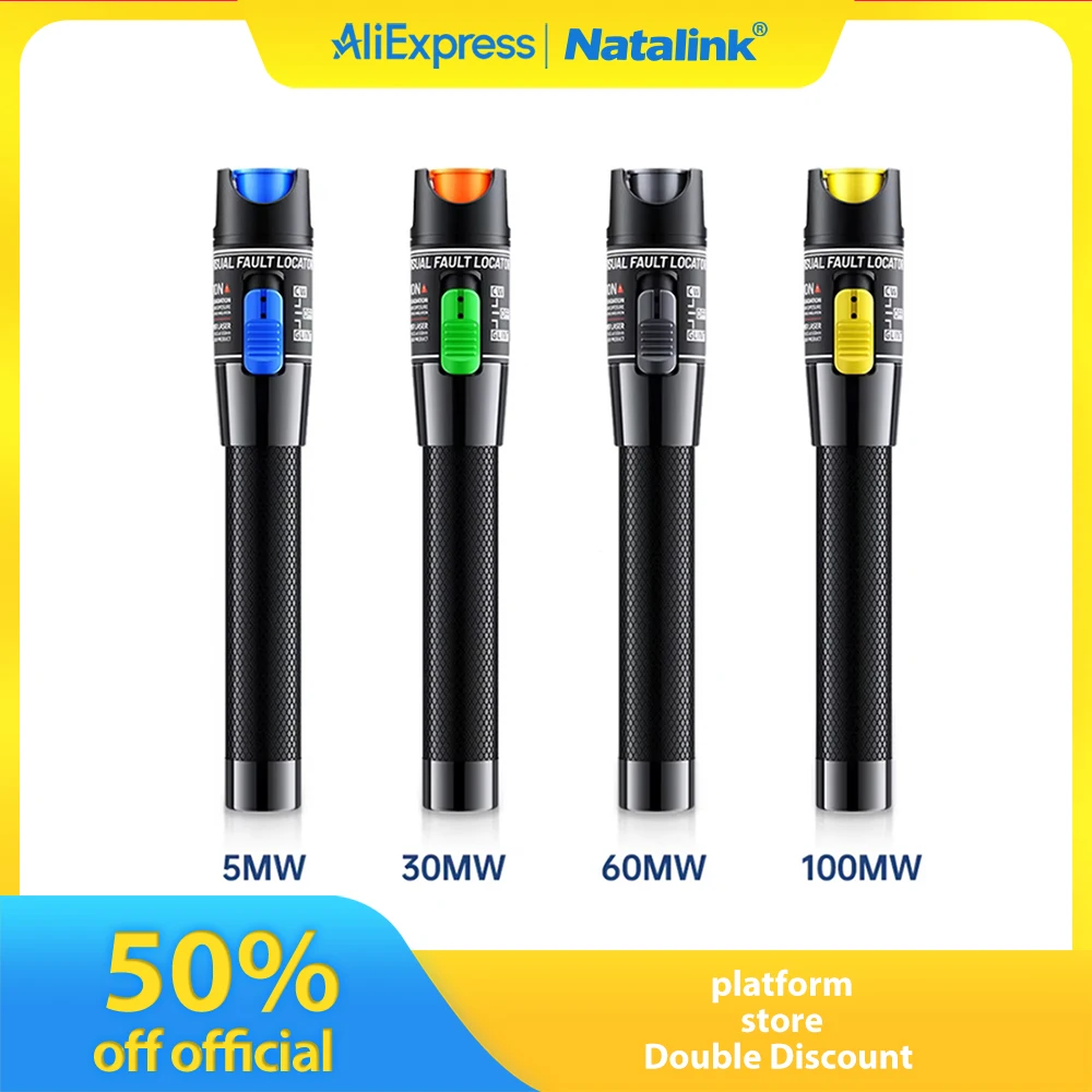 Natalink 5/30/60/100MW Visual Fault Locator Fiber Optic Cable Tester Tool VFL FC/SC/ST(LC adapter and battery not included）
