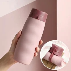 Silicone Folding Bottles 600ml High Temperature Resistant Portable Creative Travel Folding Water Cup Camp Fitness Sports Kettle