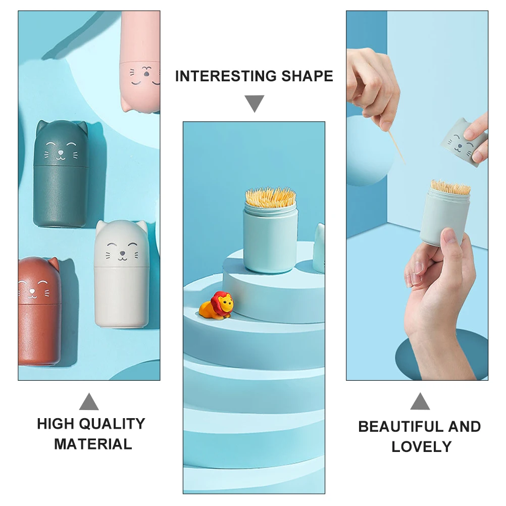 

3pcs Toothpick Dispensers Plastic Toothpick Boxes Portable Kitchen Home Travel Use Fruit Picks Organizers Party Supplies