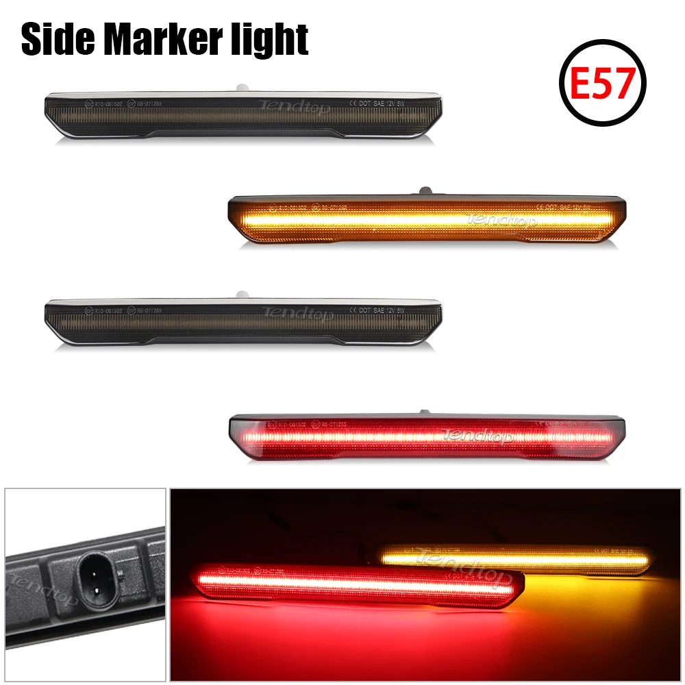 4Pcs Amber Rear Car Front Bumper Side Corner Parking Marker Light LED Side Marker Lights For 2020 2021 2022 Sierra 2500HD 3500H