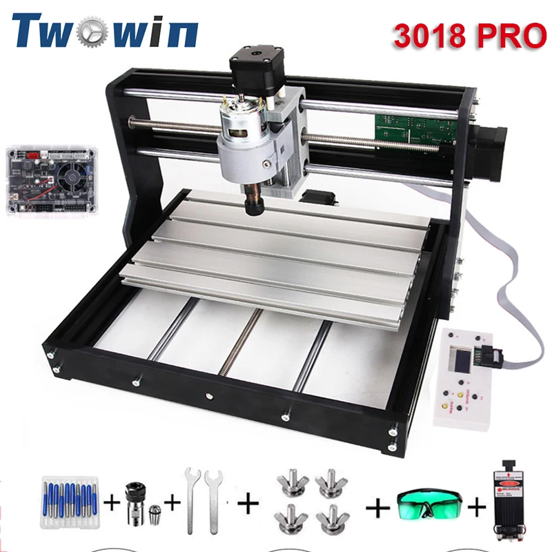 CNC 3018 Pro Laser Engraver MIni CNC Router 3 Axis GRBL Metal Milling Cutting Laser Engraving Machine Wood Acrylic PCB Printer