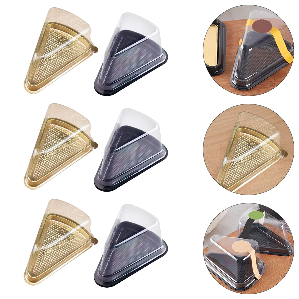 

40 Pcs Packing Box Birthday Cake Triangular Cupcake Containers Boxes Pie Wedding Multiple Use Packaging Slice Holder Blister