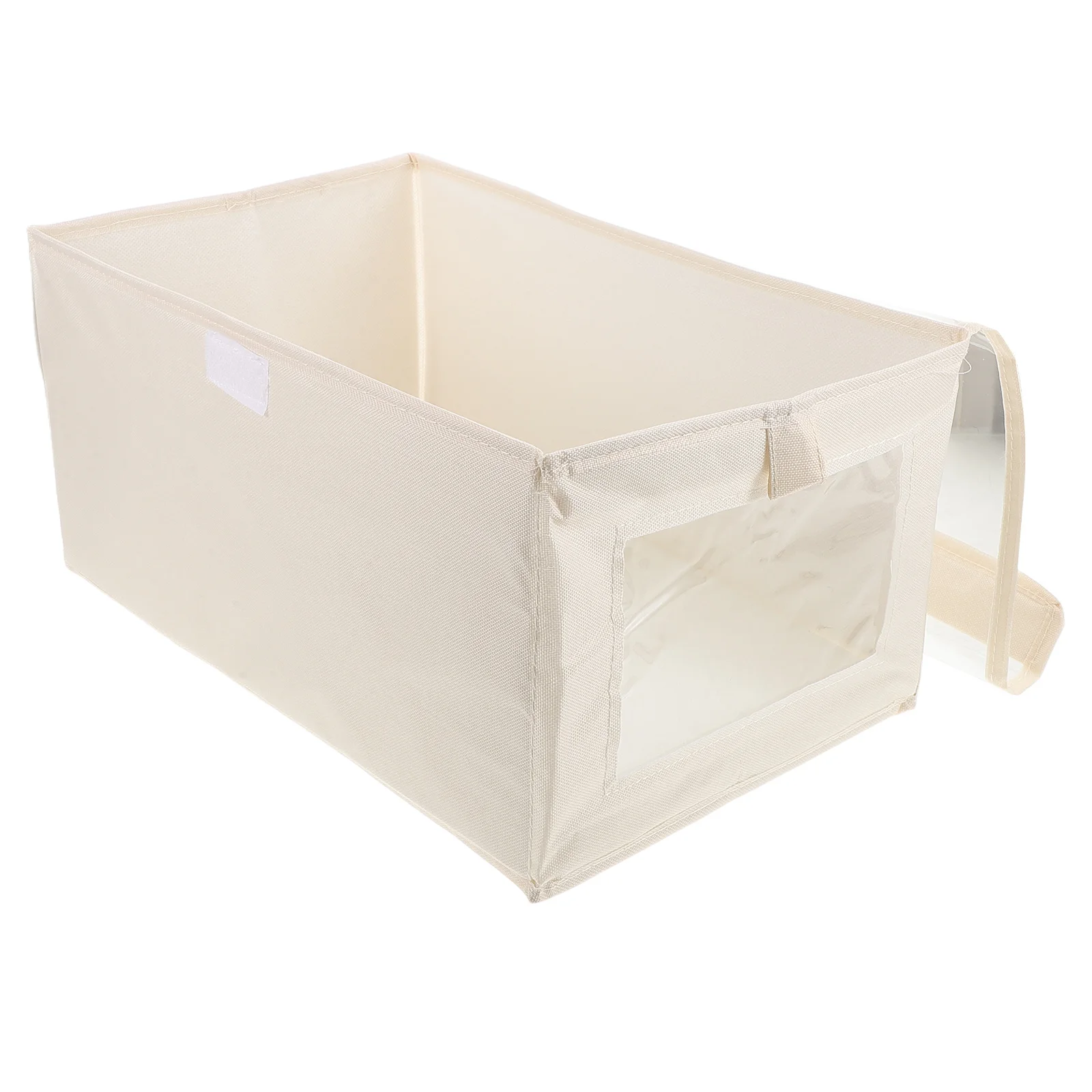 

3pcs Clothing Box Foldable Oxford Fabric Storage Bins With Lid Transparent Design For Closet Bedroom Wardrobe Collapsible