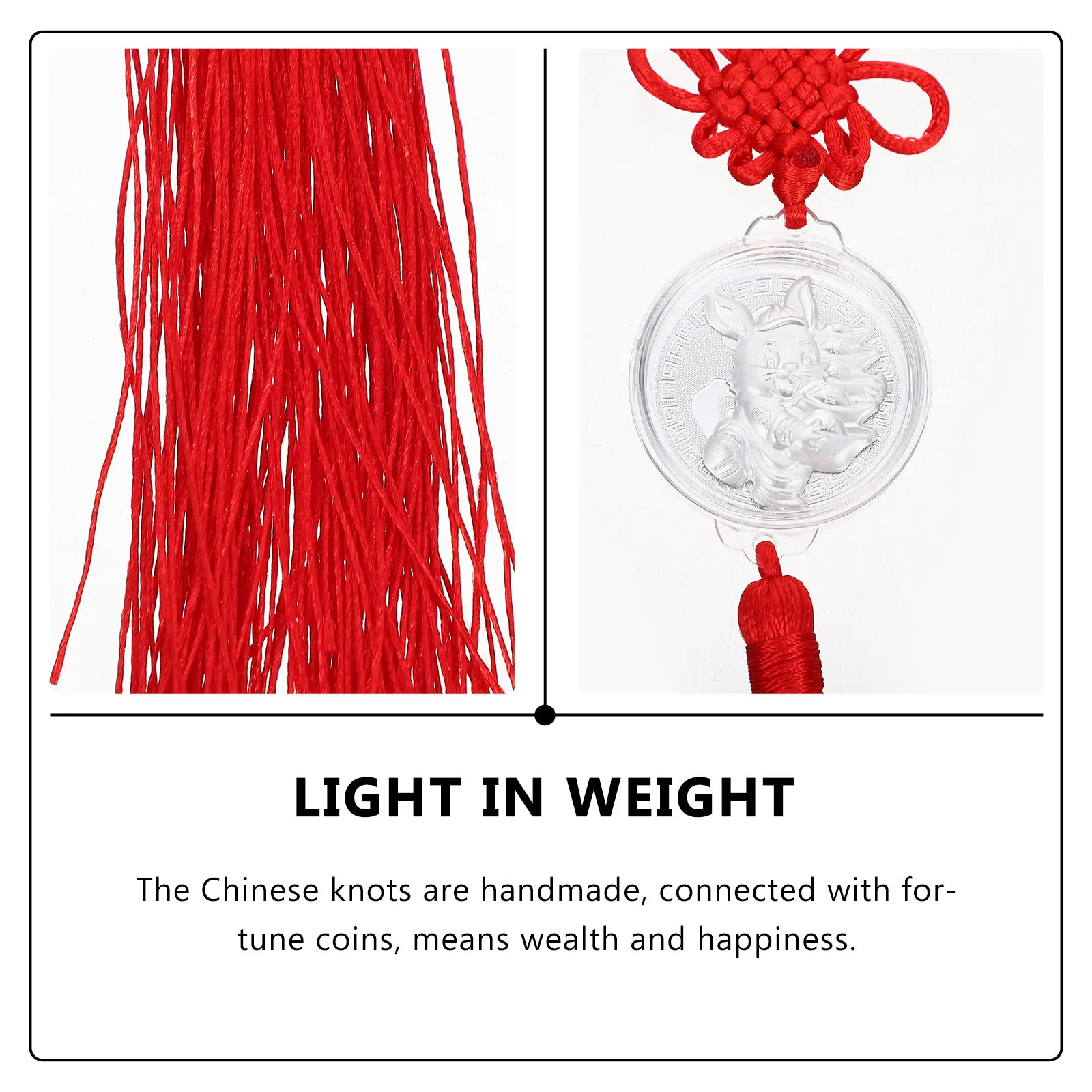 

10pcs Rabbit Knot Coin Pendant Car Home Decor Polyester Year of Rabbit Window Hanging nament Wealth Happiness Fortune