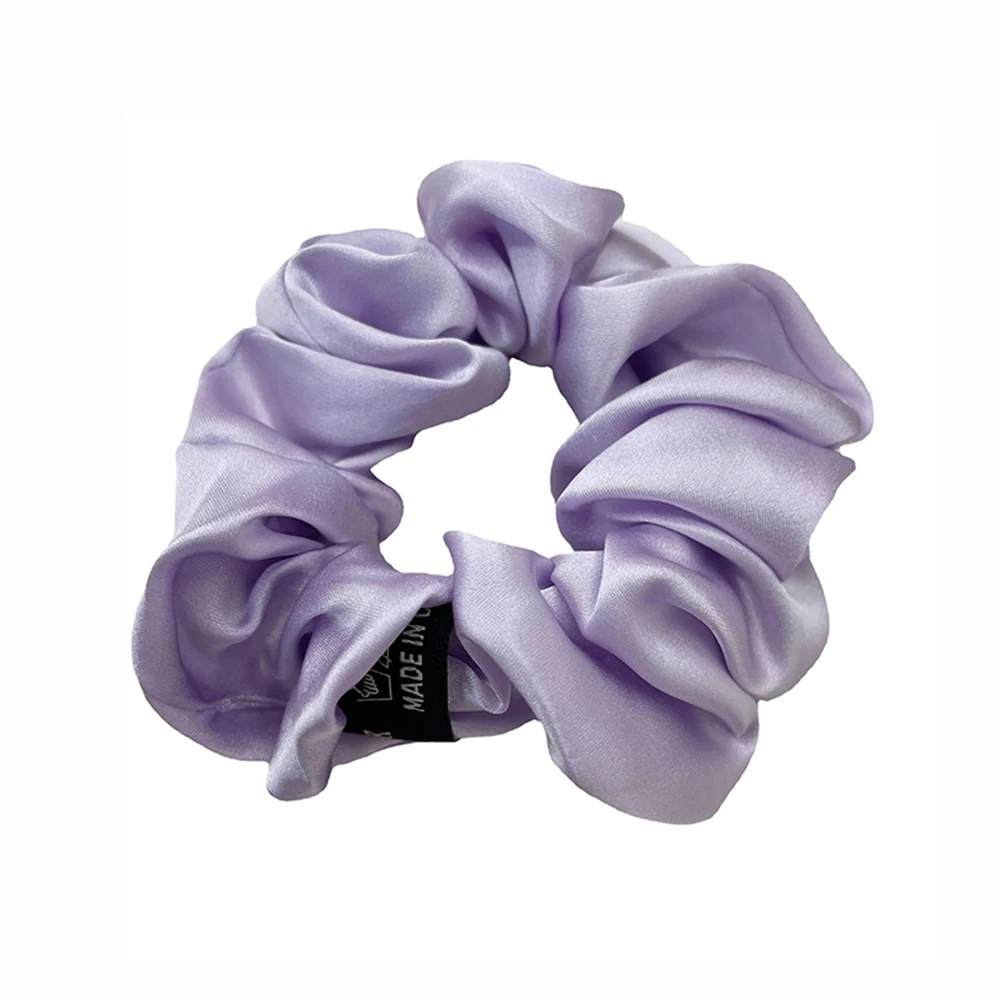 Pure Mulberry Silk Scrunchies grandes para mulheres, laços de cabelo, rabo de cavalo, monocromático, bandas elásticos, meninas, 19 mamãs, 3,5 cm, 100% puro