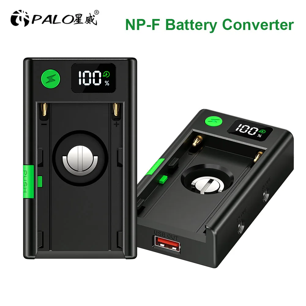 NP-F-Akku-Adapterplatte für DSLR- und spiegellose Kameras mit LCD-Display, kompatibel mit Sony NP-F980, NP-F970, NP-750, NP-F550